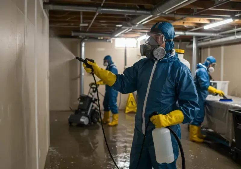 Basement Sanitization and Antimicrobial Treatment process in Woodbury, CT