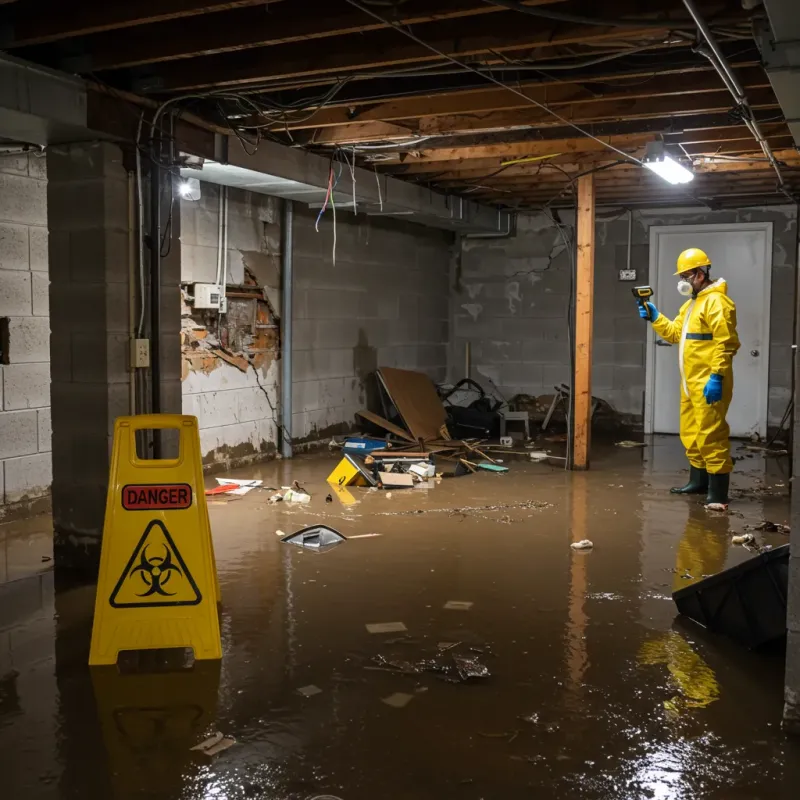 Flooded Basement Electrical Hazard in Woodbury, CT Property